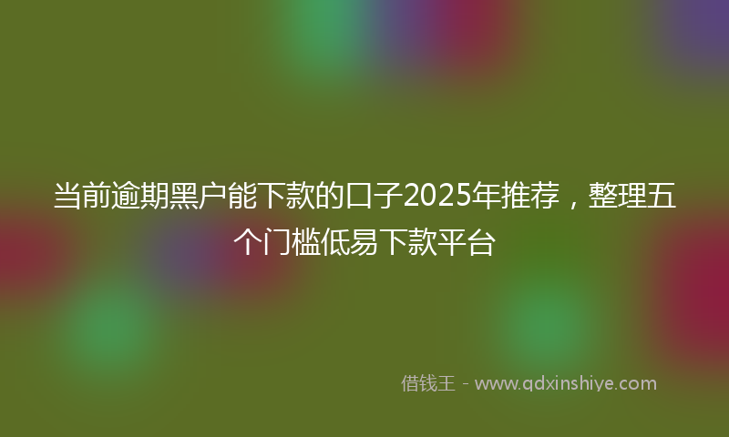 当前逾期黑户能下款的口子2025年推荐，整理五个门槛低易下款平台