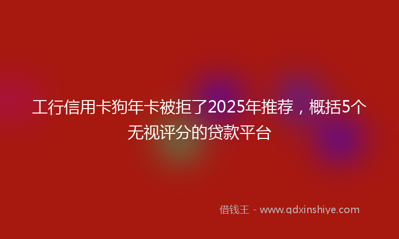 工行信用卡狗年卡被拒了2025年推荐，概括5个无视评分的贷款平台