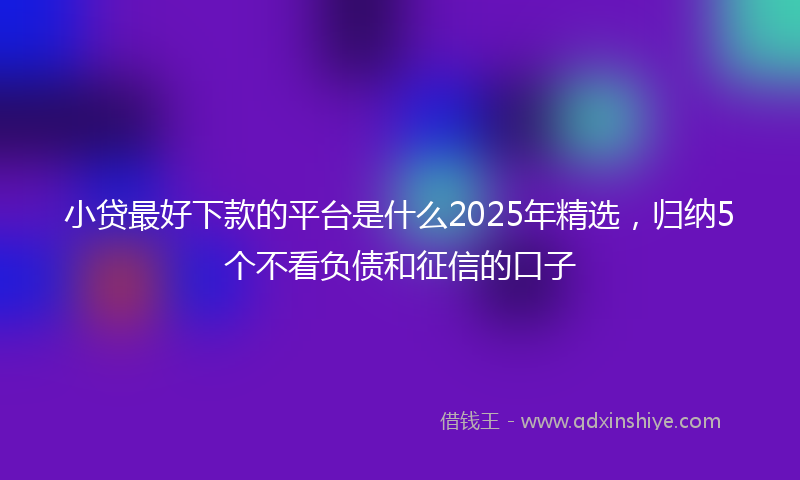 小贷最好下款的平台是什么2025年精选，归纳5个不看负债和征信的口子
