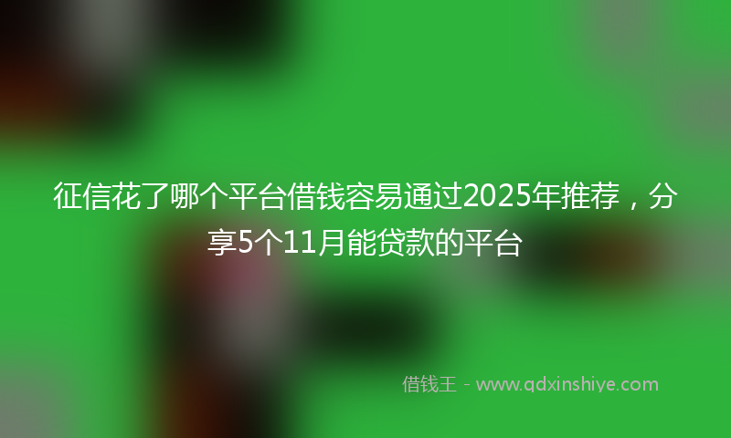 征信花了哪个平台借钱容易通过2025年推荐，分享5个11月能贷款的平台