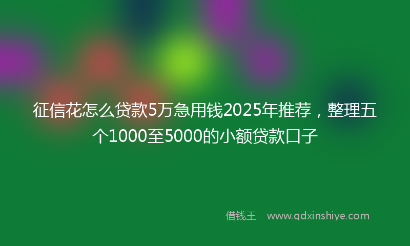 征信花怎么贷款5万急用钱2025年推荐，整理五个1000至5000的小额贷款口子