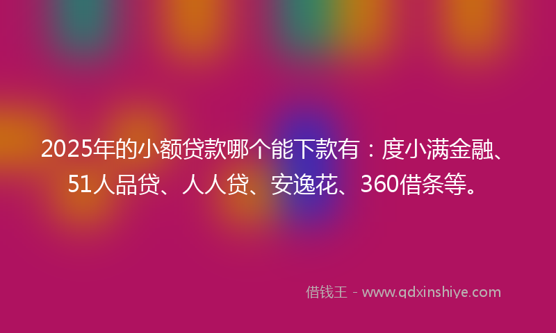 2025年的小额贷款哪个能下款有：度小满金融、51人品贷、人人贷、安逸花、360借条等。