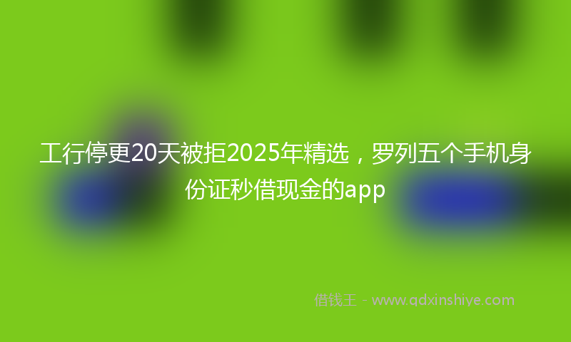 工行停更20天被拒2025年精选，罗列五个手机身份证秒借现金的app