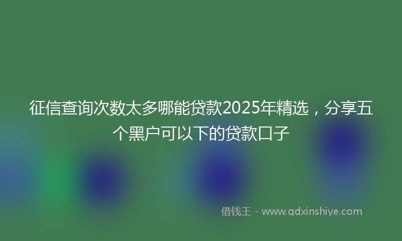 征信查询次数太多哪能贷款2025年精选，分享五个黑户可以下的贷款口子