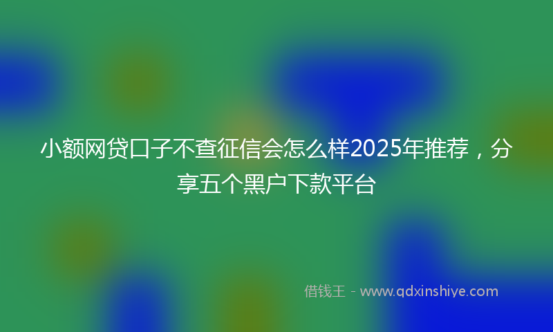 小额网贷口子不查征信会怎么样2025年推荐，分享五个黑户下款平台