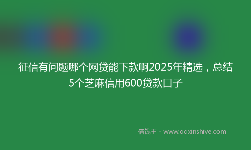 征信有问题哪个网贷能下款啊2025年精选，总结5个芝麻信用600贷款口子