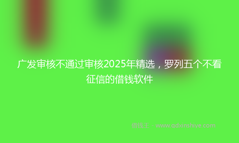 广发审核不通过审核2025年精选，罗列五个不看征信的借钱软件