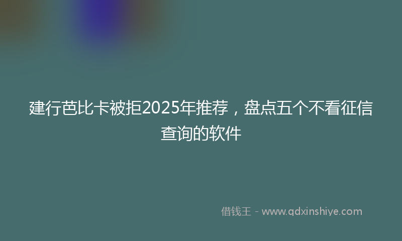 建行芭比卡被拒2025年推荐，盘点五个不看征信查询的软件
