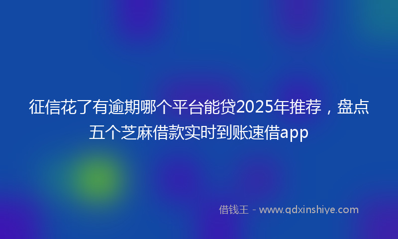 征信花了有逾期哪个平台能贷2025年推荐，盘点五个芝麻借款实时到账速借app
