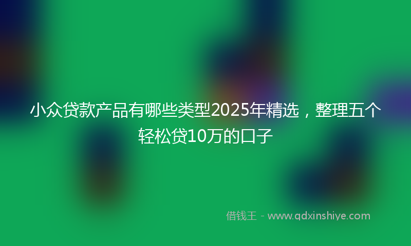 小众贷款产品有哪些类型2025年精选，整理五个轻松贷10万的口子