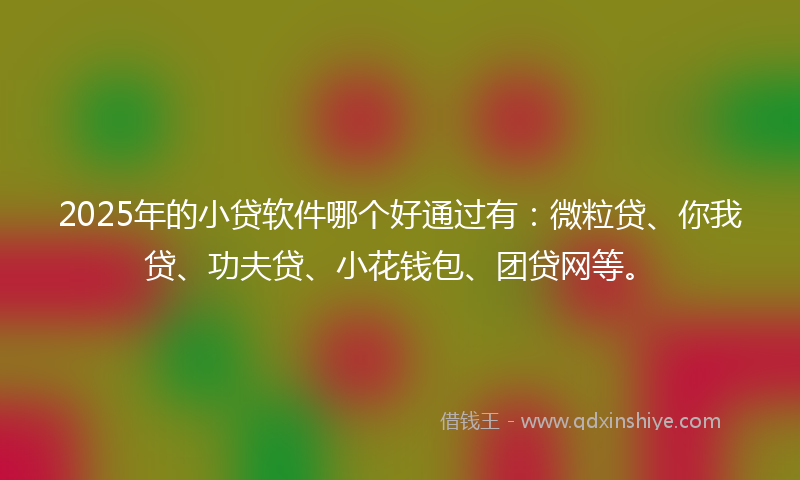 2025年的小贷软件哪个好通过有：微粒贷、你我贷、功夫贷、小花钱包、团贷网等。