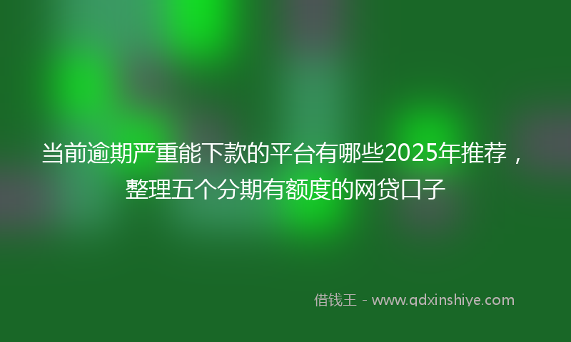 当前逾期严重能下款的平台有哪些2025年推荐，整理五个分期有额度的网贷口子