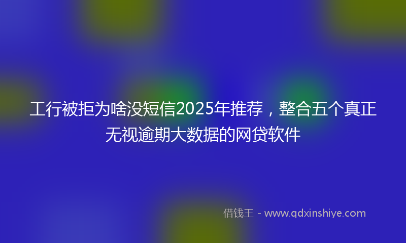 工行被拒为啥没短信2025年推荐，整合五个真正无视逾期大数据的网贷软件