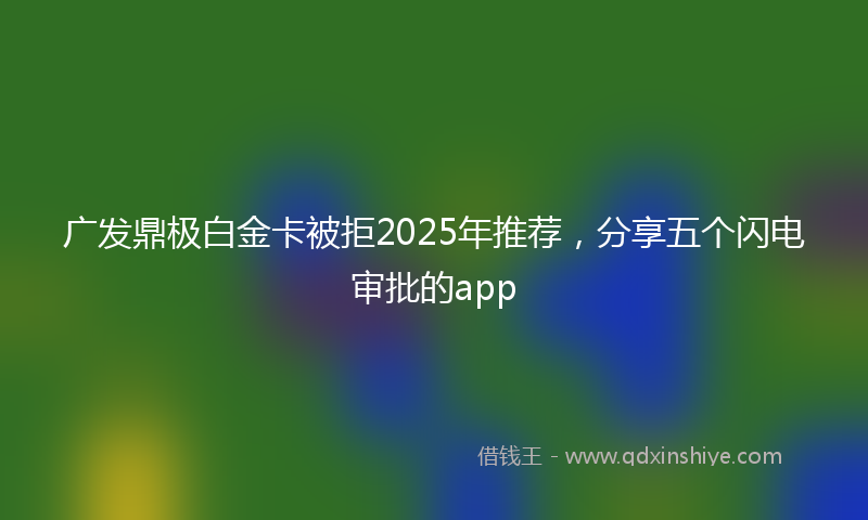 广发鼎极白金卡被拒2025年推荐，分享五个闪电审批的app