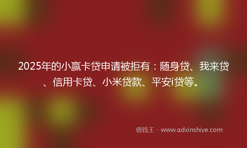 2025年的小赢卡贷申请被拒有：随身贷、我来贷、信用卡贷、小米贷款、平安i贷等。
