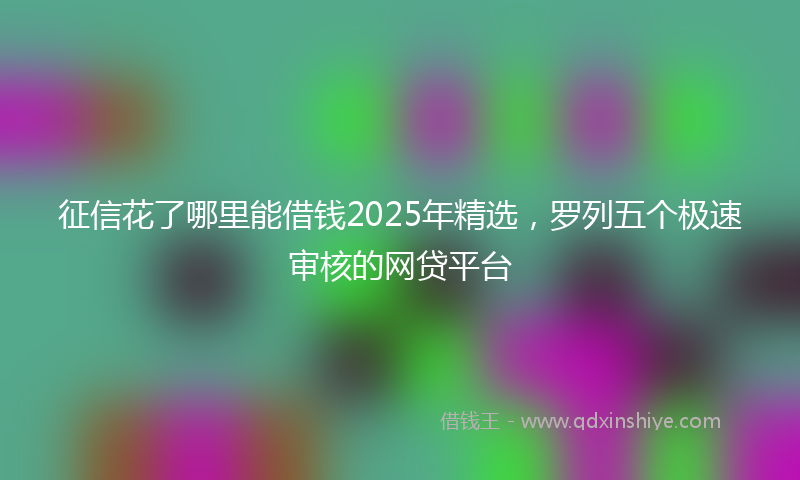 征信花了哪里能借钱2025年精选，罗列五个极速审核的网贷平台