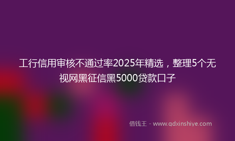 工行信用审核不通过率2025年精选，整理5个无视网黑征信黑5000贷款口子