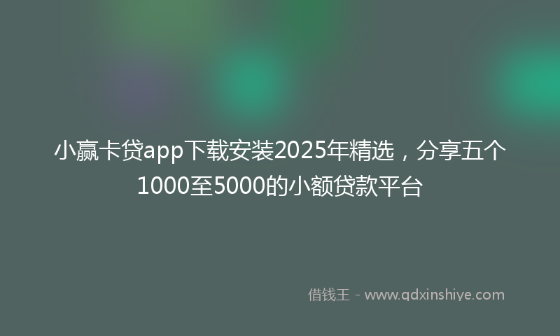 小赢卡贷app下载安装2025年精选，分享五个1000至5000的小额贷款平台