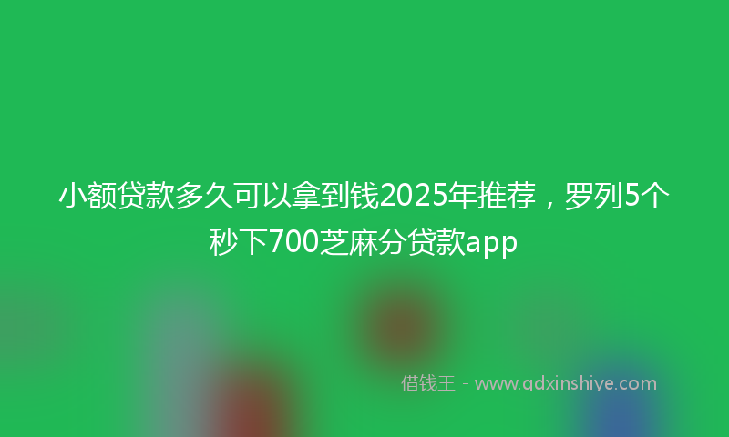 小额贷款多久可以拿到钱2025年推荐，罗列5个秒下700芝麻分贷款app