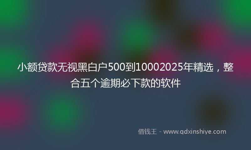 小额贷款无视黑白户500到10002025年精选，整合五个逾期必下款的软件