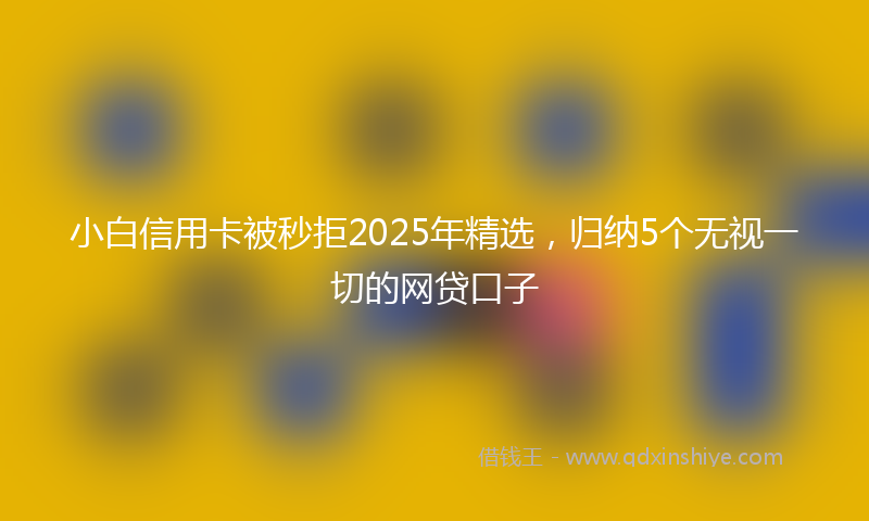 小白信用卡被秒拒2025年精选，归纳5个无视一切的网贷口子