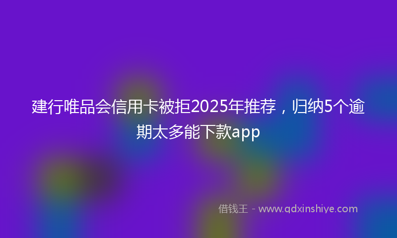 建行唯品会信用卡被拒2025年推荐，归纳5个逾期太多能下款app