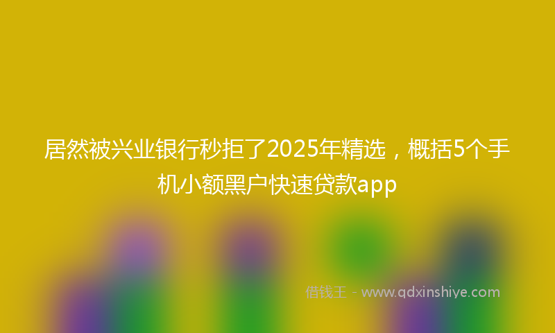居然被兴业银行秒拒了2025年精选，概括5个手机小额黑户快速贷款app