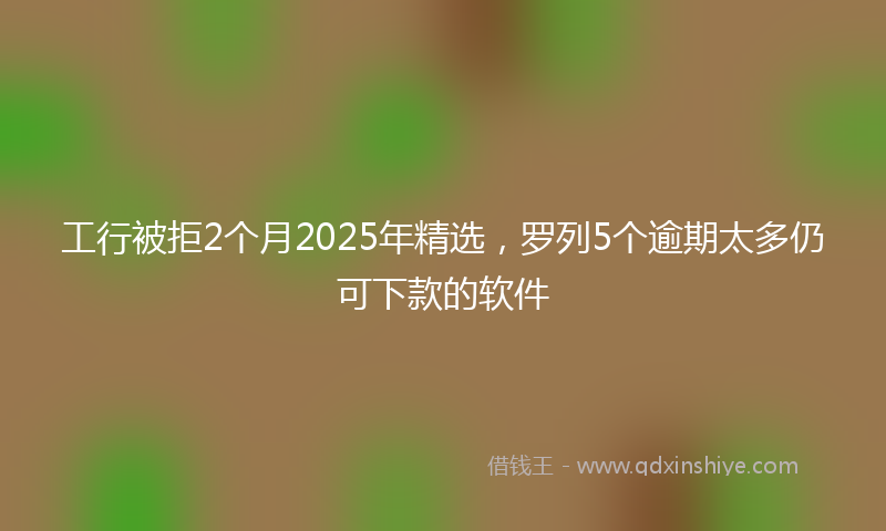工行被拒2个月2025年精选，罗列5个逾期太多仍可下款的软件