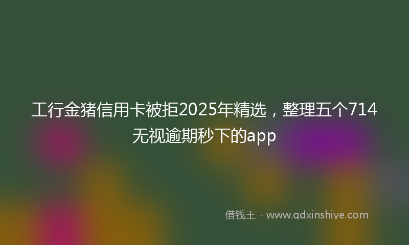 工行金猪信用卡被拒2025年精选，整理五个714无视逾期秒下的app