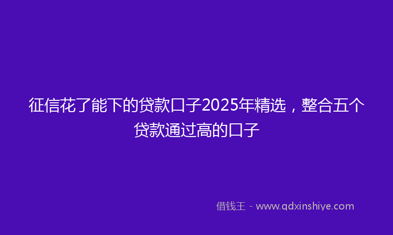 征信花了能下的贷款口子2025年精选，整合五个贷款通过高的口子