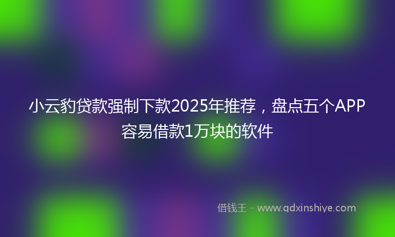 小云豹贷款强制下款2025年推荐，盘点五个APP容易借款1万块的软件