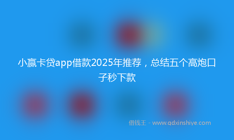 小赢卡贷app借款2025年推荐，总结五个高炮口子秒下款
