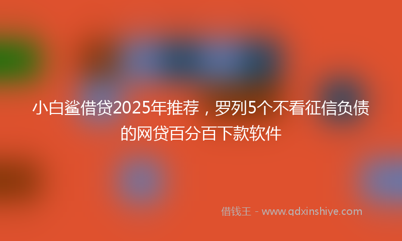小白鲨借贷2025年推荐，罗列5个不看征信负债的网贷百分百下款软件