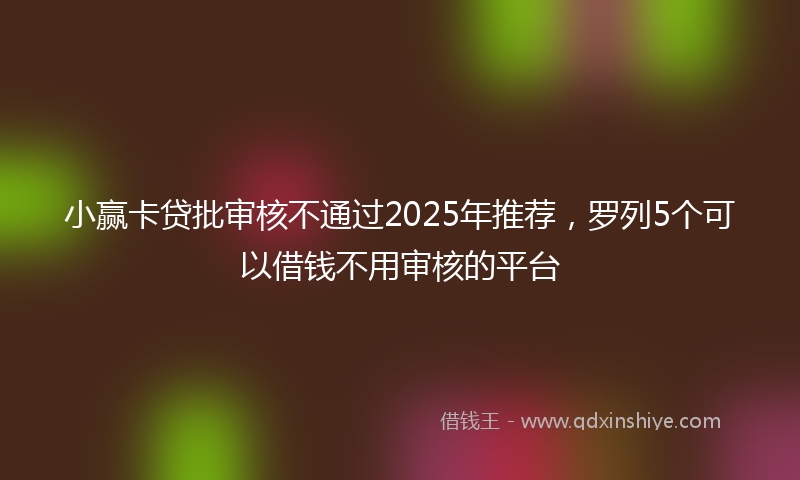 小赢卡贷批审核不通过2025年推荐，罗列5个可以借钱不用审核的平台