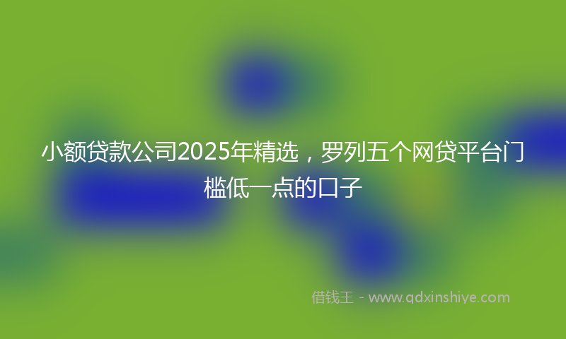 小额贷款公司2025年精选，罗列五个网贷平台门槛低一点的口子
