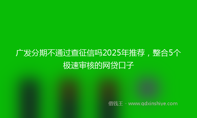 广发分期不通过查征信吗2025年推荐，整合5个极速审核的网贷口子