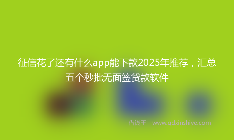 征信花了还有什么app能下款2025年推荐，汇总五个秒批无面签贷款软件