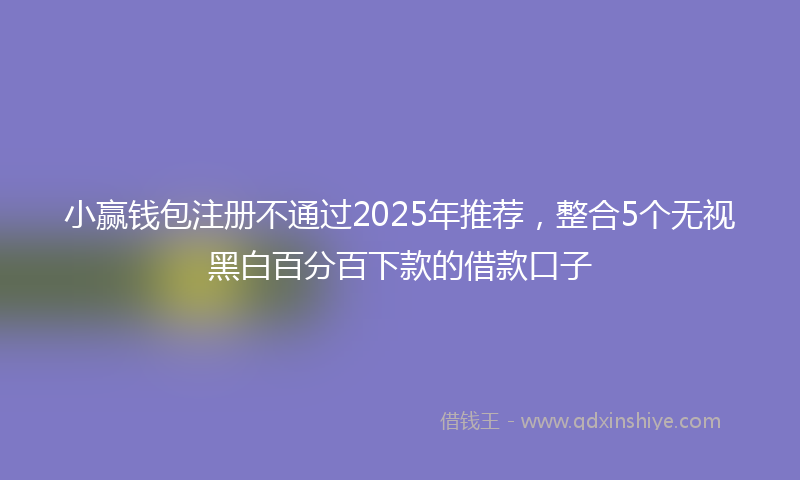 小赢钱包注册不通过2025年推荐，整合5个无视黑白百分百下款的借款口子