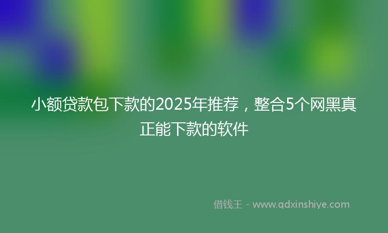 小额贷款包下款的2025年推荐，整合5个网黑真正能下款的软件