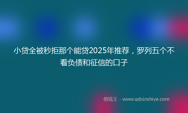 小贷全被秒拒那个能贷2025年推荐，罗列五个不看负债和征信的口子