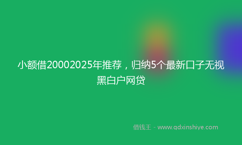 小额借20002025年推荐，归纳5个最新口子无视黑白户网贷