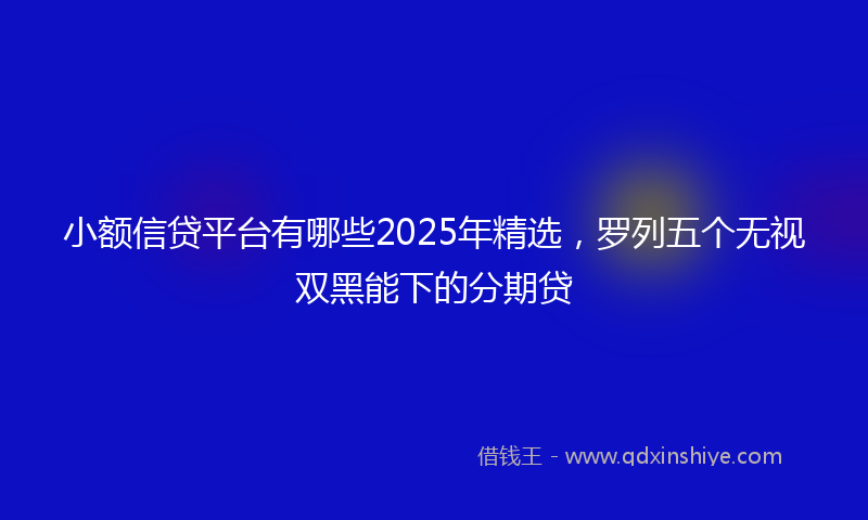 小额信贷平台有哪些2025年精选，罗列五个无视双黑能下的分期贷