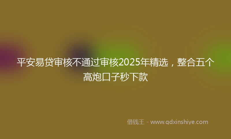 平安易贷审核不通过审核2025年精选，整合五个高炮口子秒下款