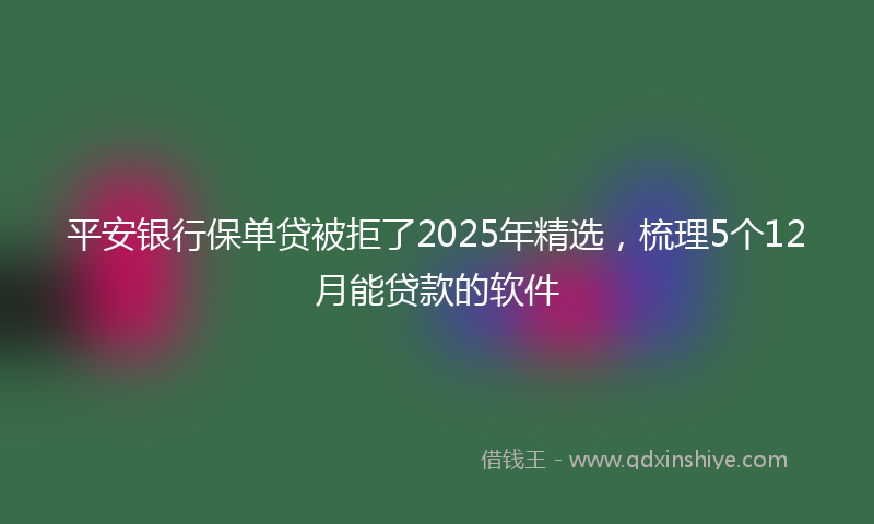 平安银行保单贷被拒了2025年精选，梳理5个12月能贷款的软件