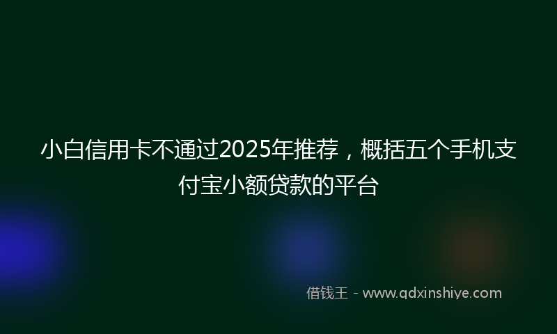 小白信用卡不通过2025年推荐，概括五个手机支付宝小额贷款的平台