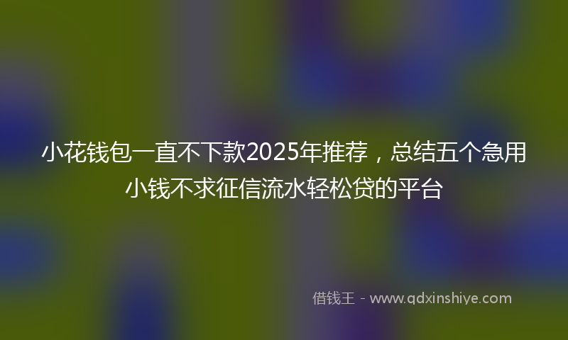 小花钱包一直不下款2025年推荐，总结五个急用小钱不求征信流水轻松贷的平台