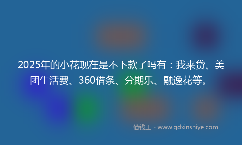 2025年的小花现在是不下款了吗有：我来贷、美团生活费、360借条、分期乐、融逸花等。
