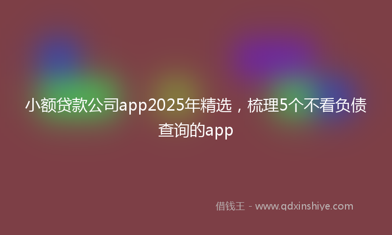 小额贷款公司app2025年精选，梳理5个不看负债查询的app