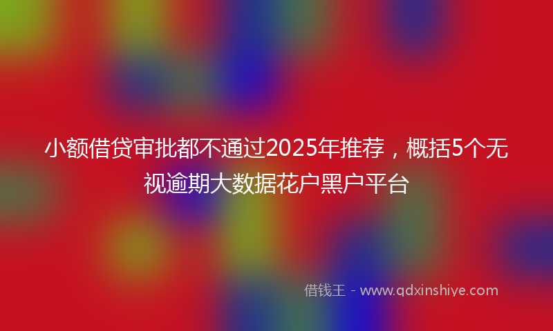 小额借贷审批都不通过2025年推荐，概括5个无视逾期大数据花户黑户平台