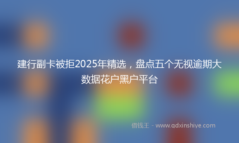 建行副卡被拒2025年精选，盘点五个无视逾期大数据花户黑户平台
